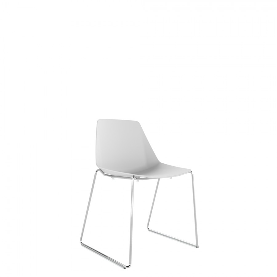 Polypropylene Shell Chair Chrome Steel Skid Frame